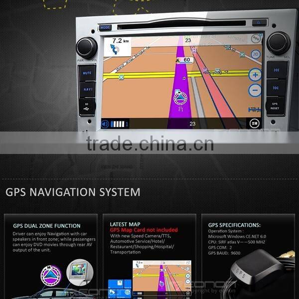 EONON GM5155 Sliver 7 Inch Digital Touch Screen Car DVD Player with Screen Mirroring Function& Built-in GPS For OPEL