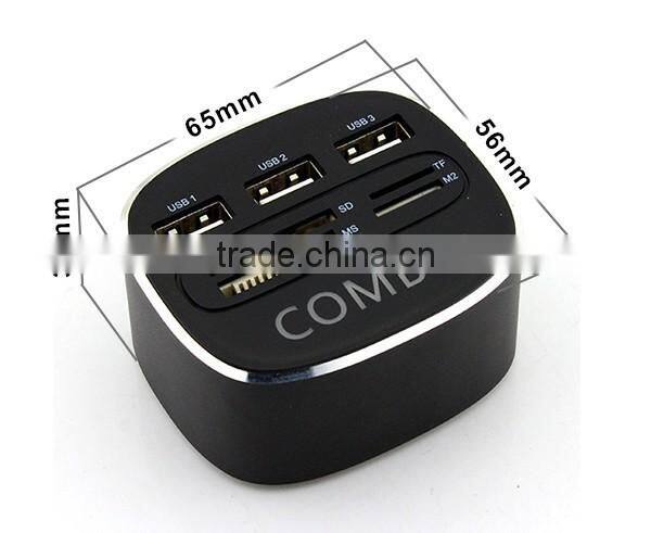 gift item multi functions usb combos usb 2.0 hub with card reader