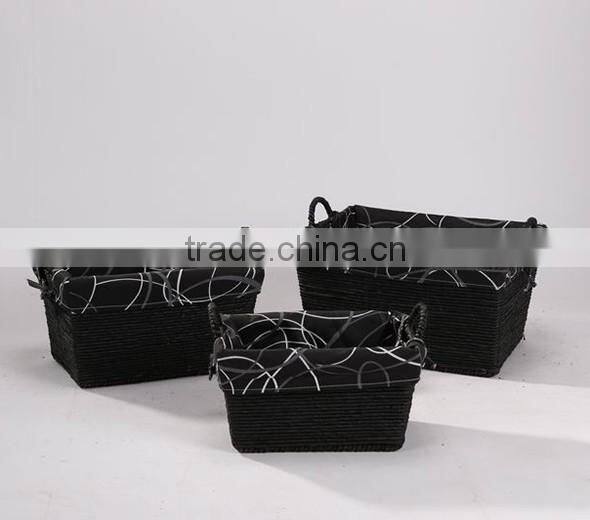 Custom Cottom Fabric Lining Antique Laundry Basket