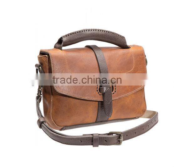 2015 newest Ladies'leather bag woman Long strap Punching design Shoulder cross body bag