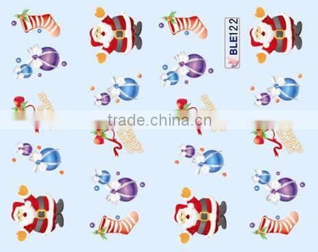 2015 HOT Sell BLE Series Christmas Water Transfer Decals Christmas Nail Rrt Sticker
