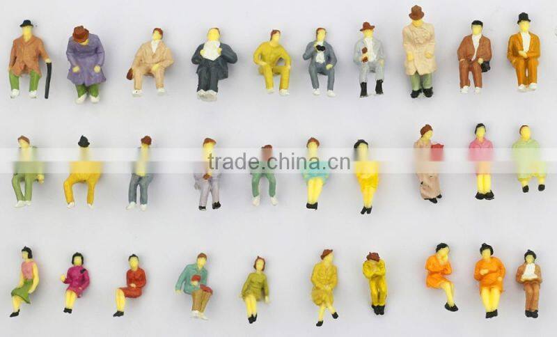 artificial model human figure,HO scale sitting model tree, model figure in resin plastic , building model color figure for 1/87