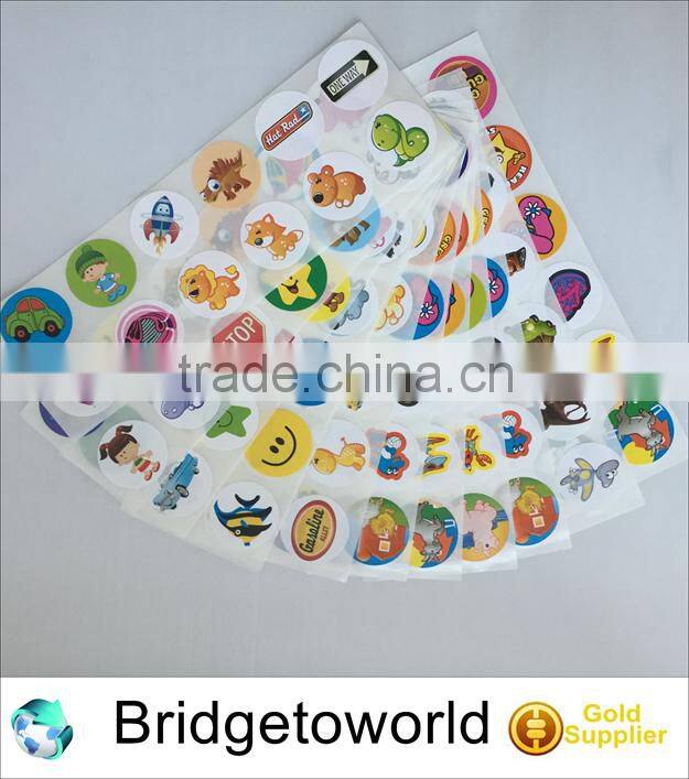 Factory supply custom sized and shaped laminated mini stickers by roll by sheet
