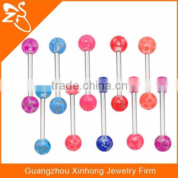 Free sample custom tongue rings Hot sell colorful body jewelry