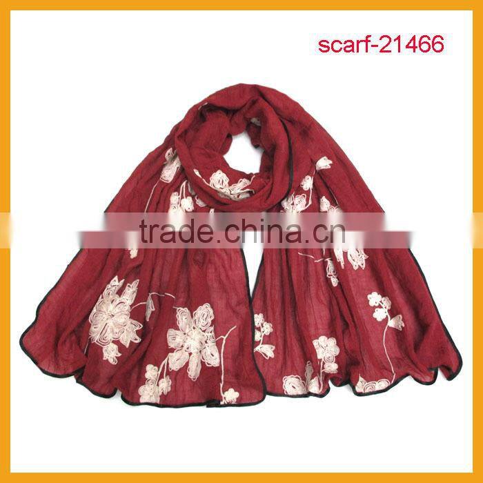 spring embroidery snowflake scarf