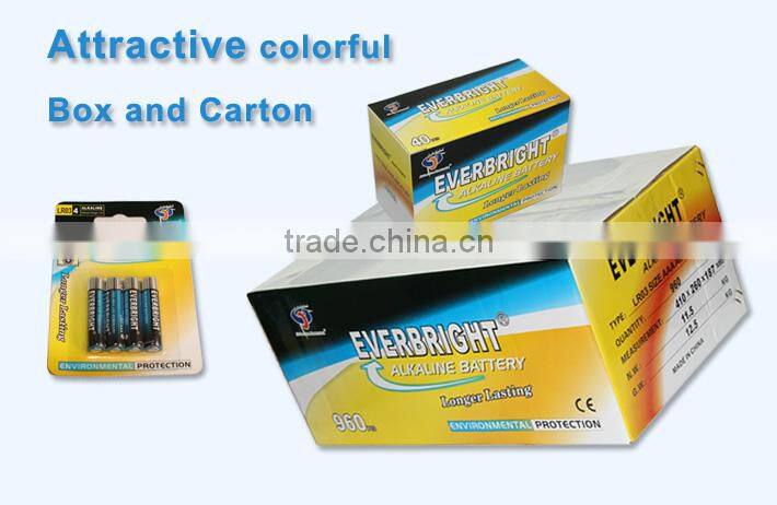 ecological friendly Zn/MnO2 alkaline dry batteries 1.5v aaa lr03