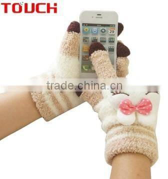 acrylic fibers iphone/ipad embroidery touchscreen gloves