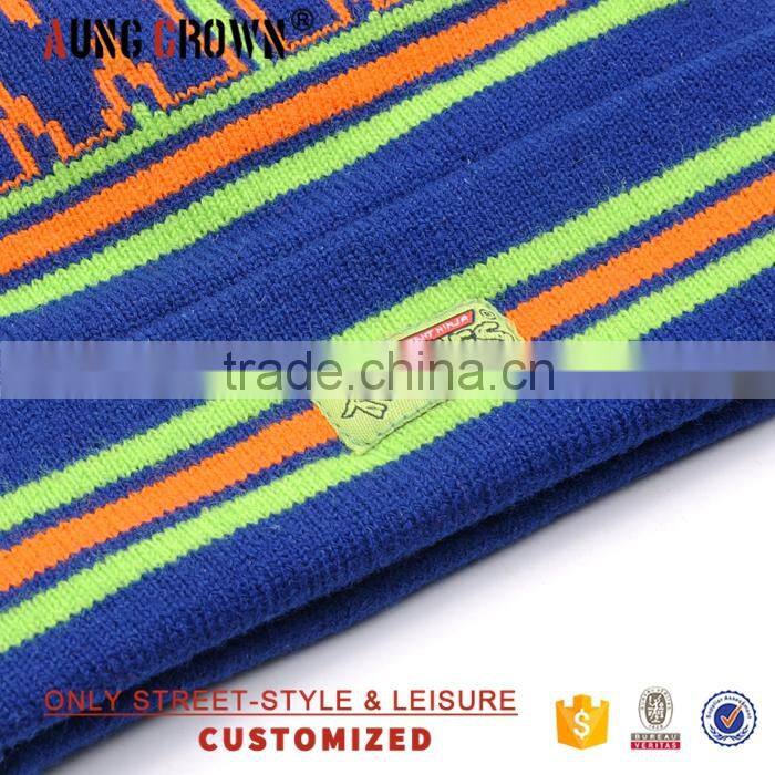 Jacquard Logo Winter 100 Acrylic Beanie Crochet Hats Pattern