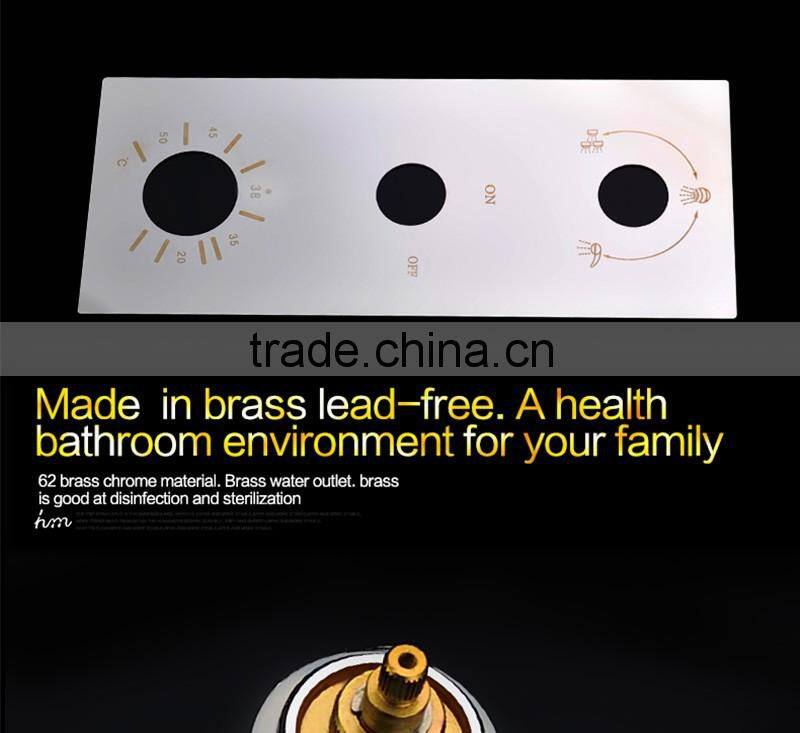 rain spa shower set 360*500mm led light rain shower head embed ceiling color change body spray bathroom shower head set
