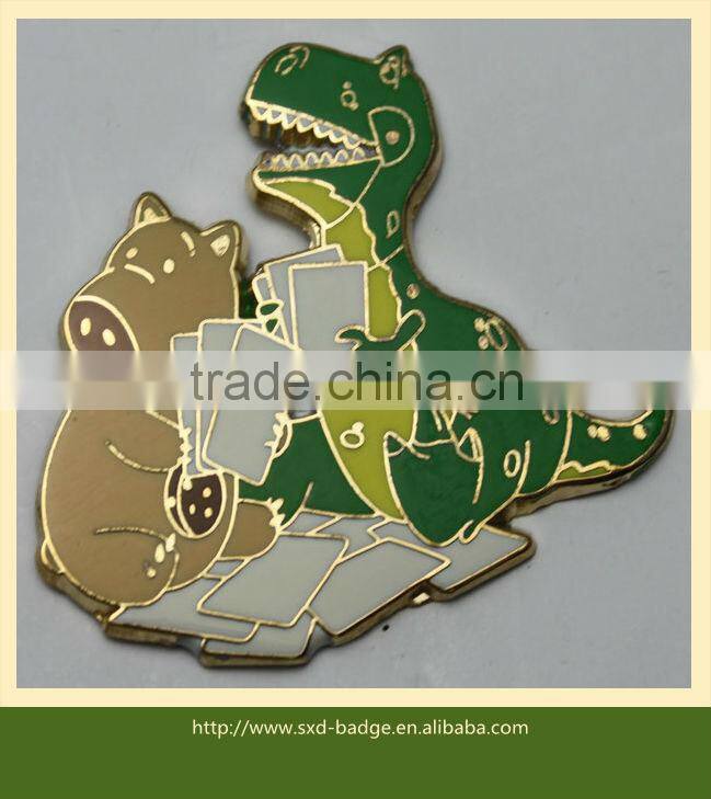 Cute cartoon bear shaped badge for Children/colorful 5C enamel bear lapel badge for promotion