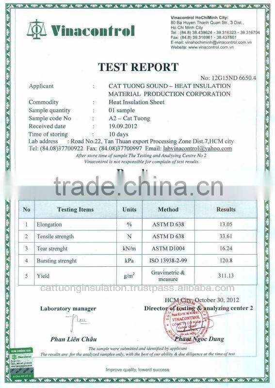 Aluminum Foil fireproof foam Insulation for construction