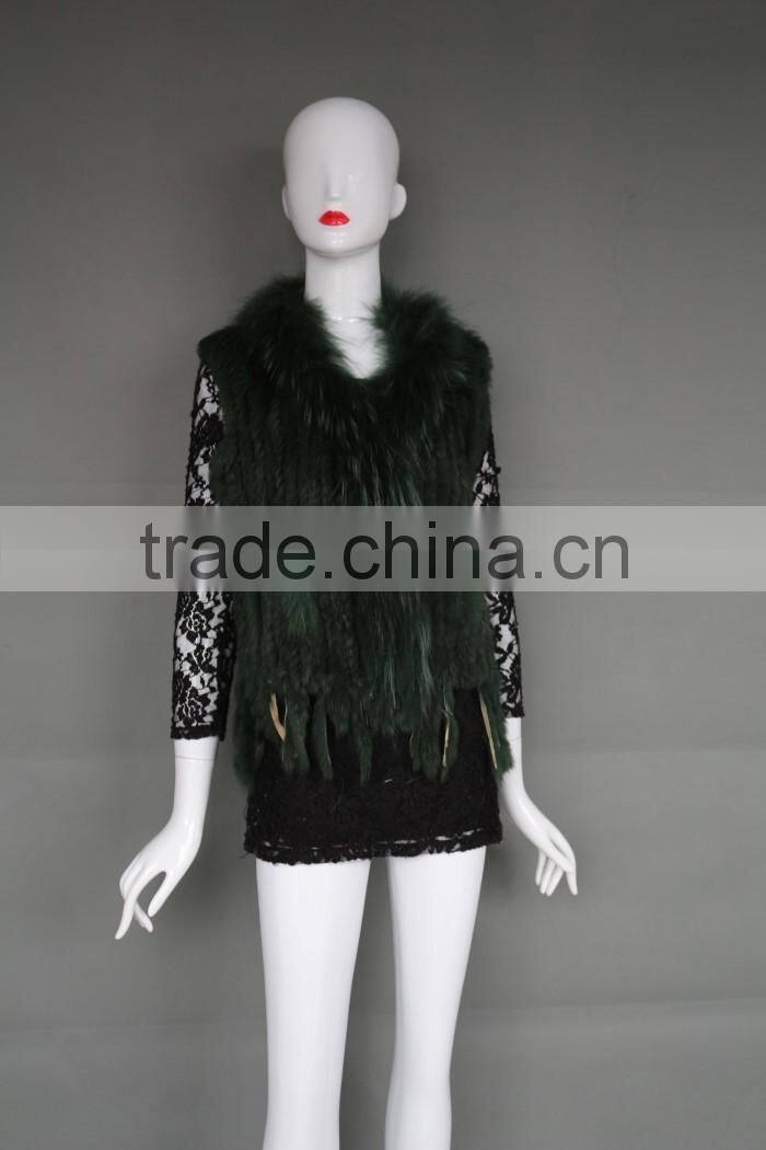 Hot Sale Rabbit Fur Cheap Vest Fur Trim Free Size Waistcoat Fur Vest