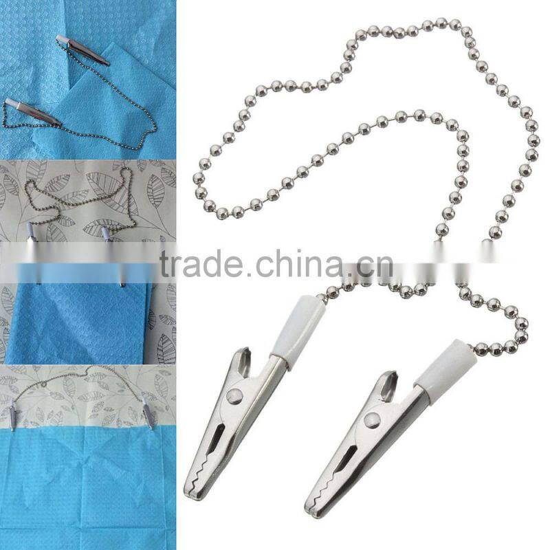 Medical Dental Napkin Bib Holder Metal Chain Excellent Quality