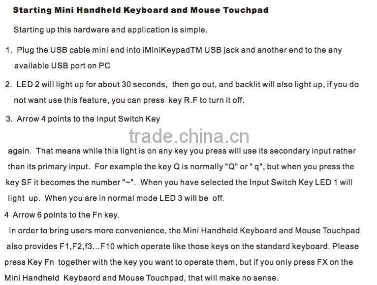 2.4G RF Mini Wireless Keyboard And Mouse With Touchpad