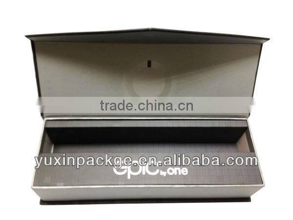 magnet packing box for hair straightener packing box with paper tray inside and silver hot stamping