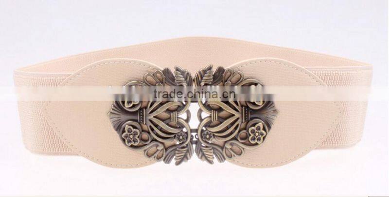 korea style fashion new ladies and women retro palace buckle elastic cloth wide waist belt