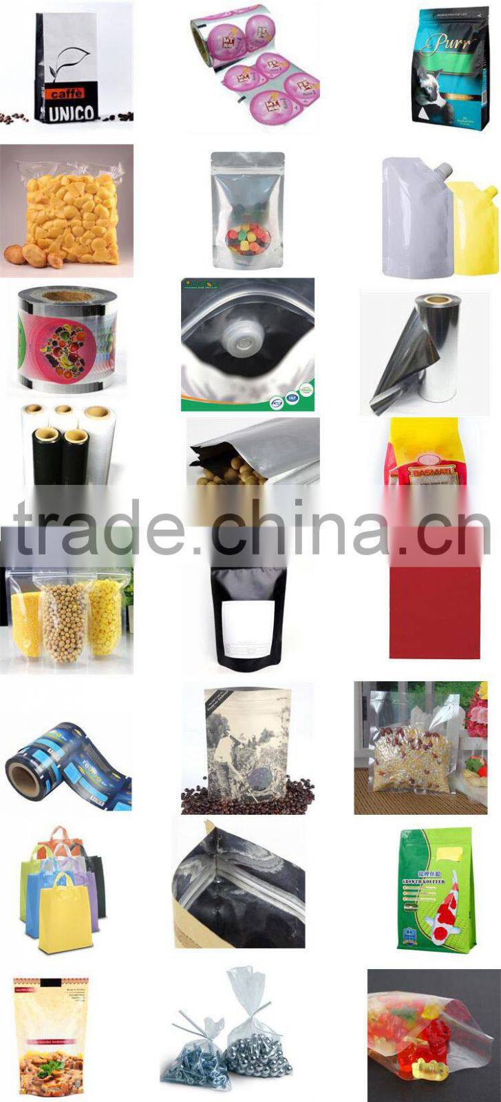 customized flat bottom coffee bag laminated foil stand up bag with zipper top