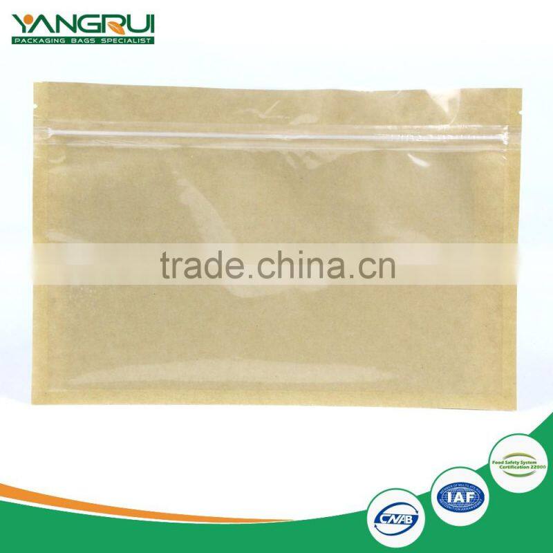 New item good quality kraft paper flat stand up pouches