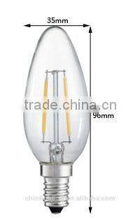 ul fcc pse ce rohs c35 led bulb 4w e27 c35 led filament lamp 4w high cri c35 candle light bulbs