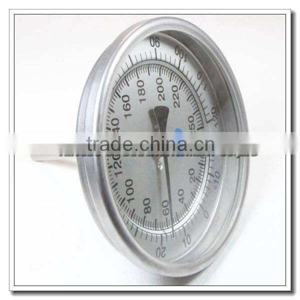 High quality all stainless steel industrial 3" bi-metal back mount thermometer 0-250