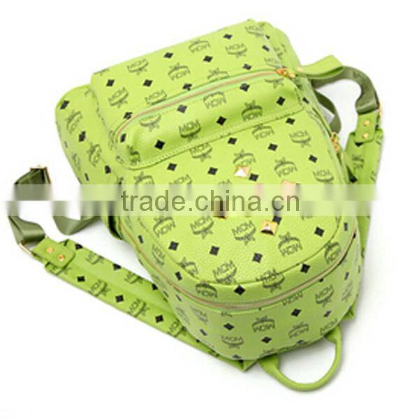 New arrival pu backpack fashion printing wholesale bright colour backpack bags