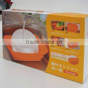 Silicone kitchenware sink dish strainer washing drainer container drink cooler cooking accessories gift silicone foldable tub