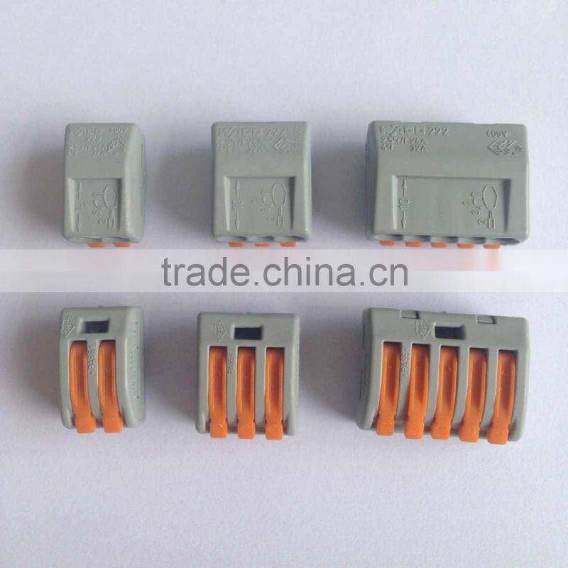 wago 222 series push in wireconnector terminal block with three conductor