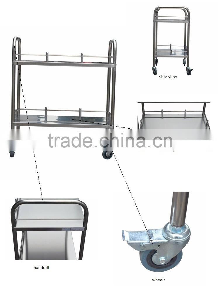 Hot Sale Moveable Hospital Stainless Steel Cart With Wheels