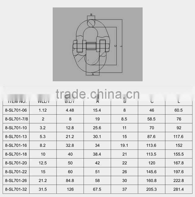 Alloy steel/carbon steel lifting hoist 80G European type connecting link