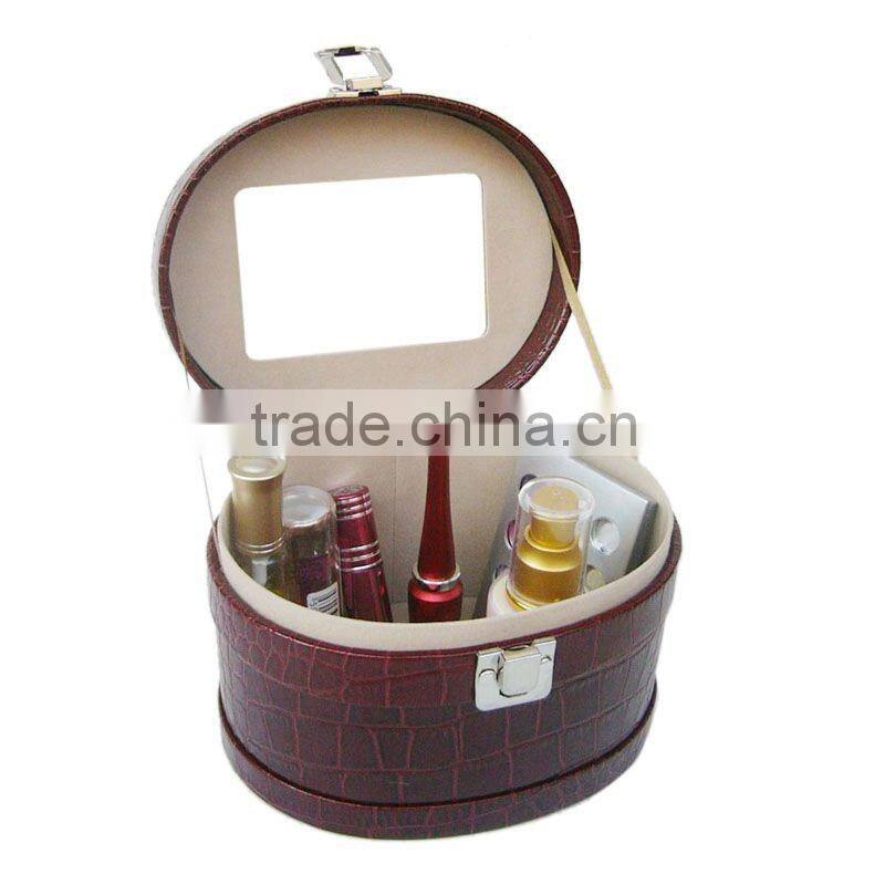 cylindrical custom cosmetic box with ribbon