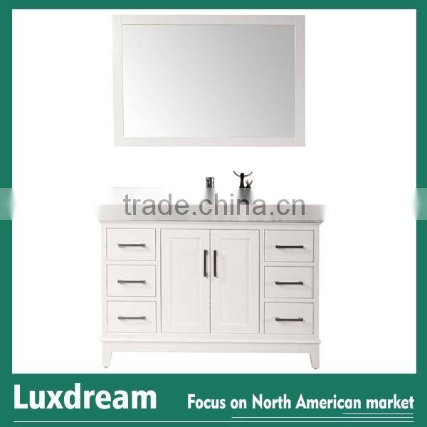 60'' bathroom vanity cabinet with white carrara marble top