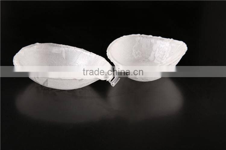 Latest design backless self adhesive seamless paded breast lace cloth bra