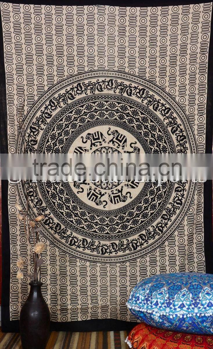 Twin Ethnic Elephant Mandala Boho Wall Art Hippie Home Decorative Wall Hanging Tapesry