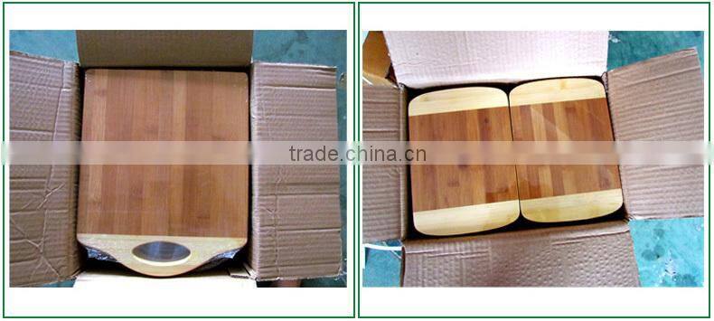 Grooved Non-slip Bamboo Chopping Block with silicone and handle