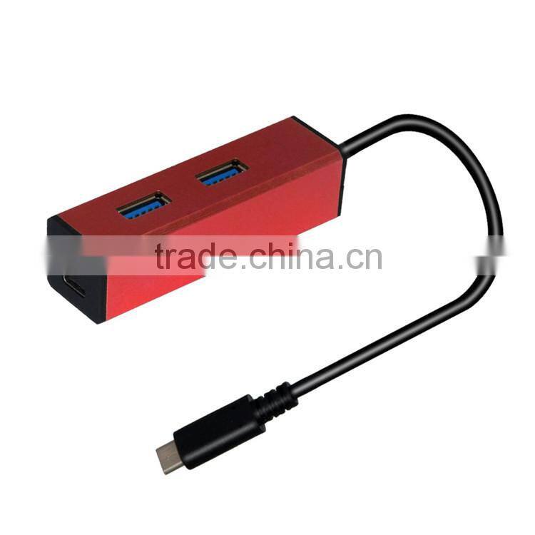 New arrival! Mini USB 3.1 Type C to 2 Port USB 3.1 HUB aluminum case high speed up to 5Gbps