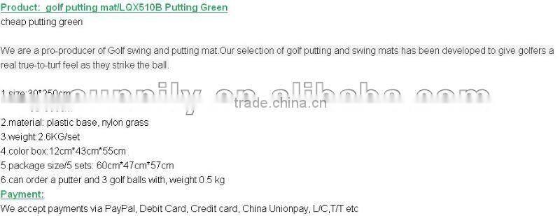 china factory indoor golf putting green