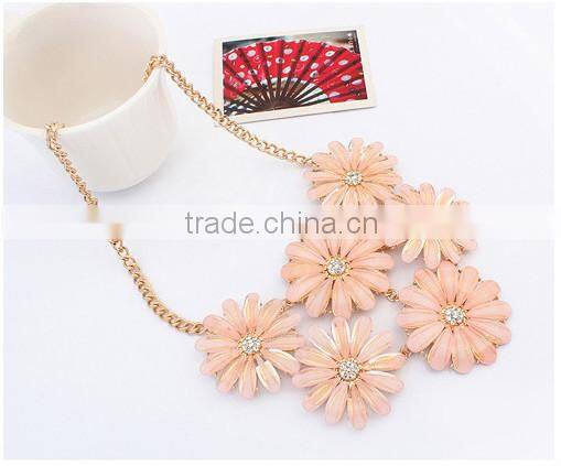 New European Style Flower Choker Collar Vintage Pendant Statement Necklace for Women