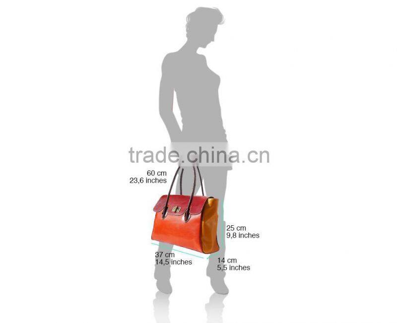 colorful handbag with double handle handbags italian bags genuine leather florence leather fashion