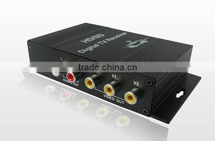 Four way Box Car Mobile ATSC USA Digital TV Receiver M-488X Voltage DC12V For Car DVD Player 4 Video Output