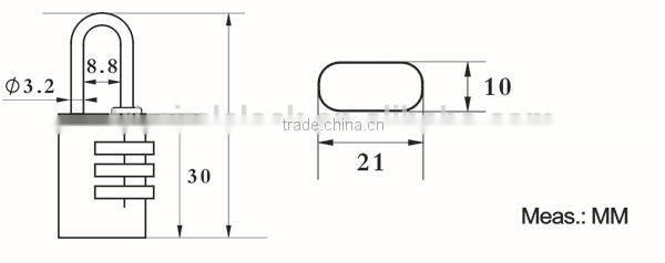 High Quality Tri-Circle Aluminum digital key combination lock L323
