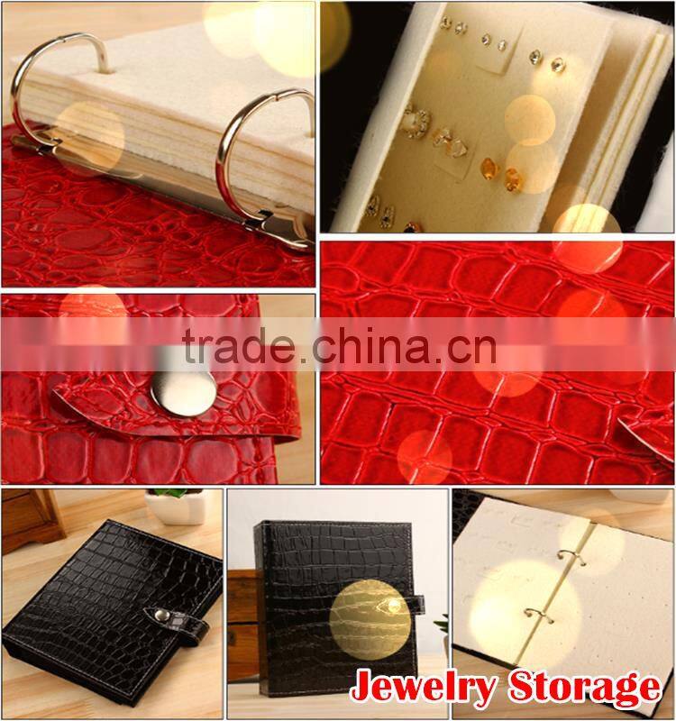 Wholesale protable creative leather fashionable folding earring organizer