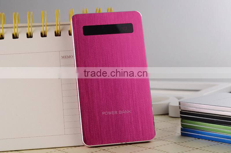 super thin fashionable credit card metal litium ion 4000mah power bank for iPhone, Samsung, iPad charger