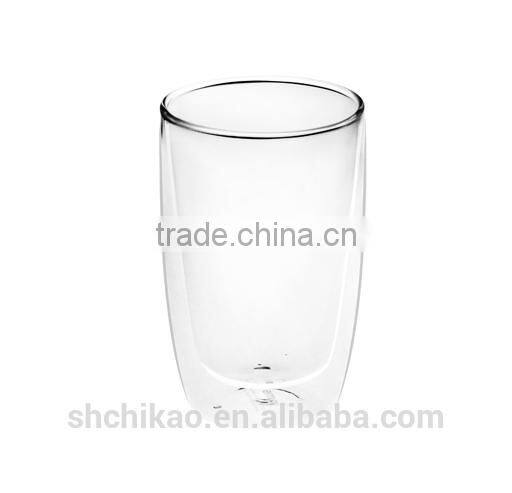 clear borosilicate glass double glass cup for factory