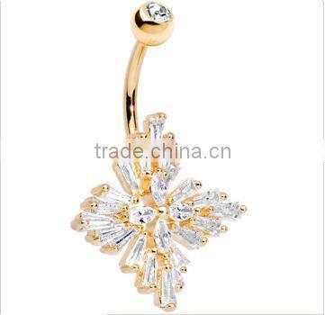 The noble Body art piercings crystal star belly button rings opal belly button rings
