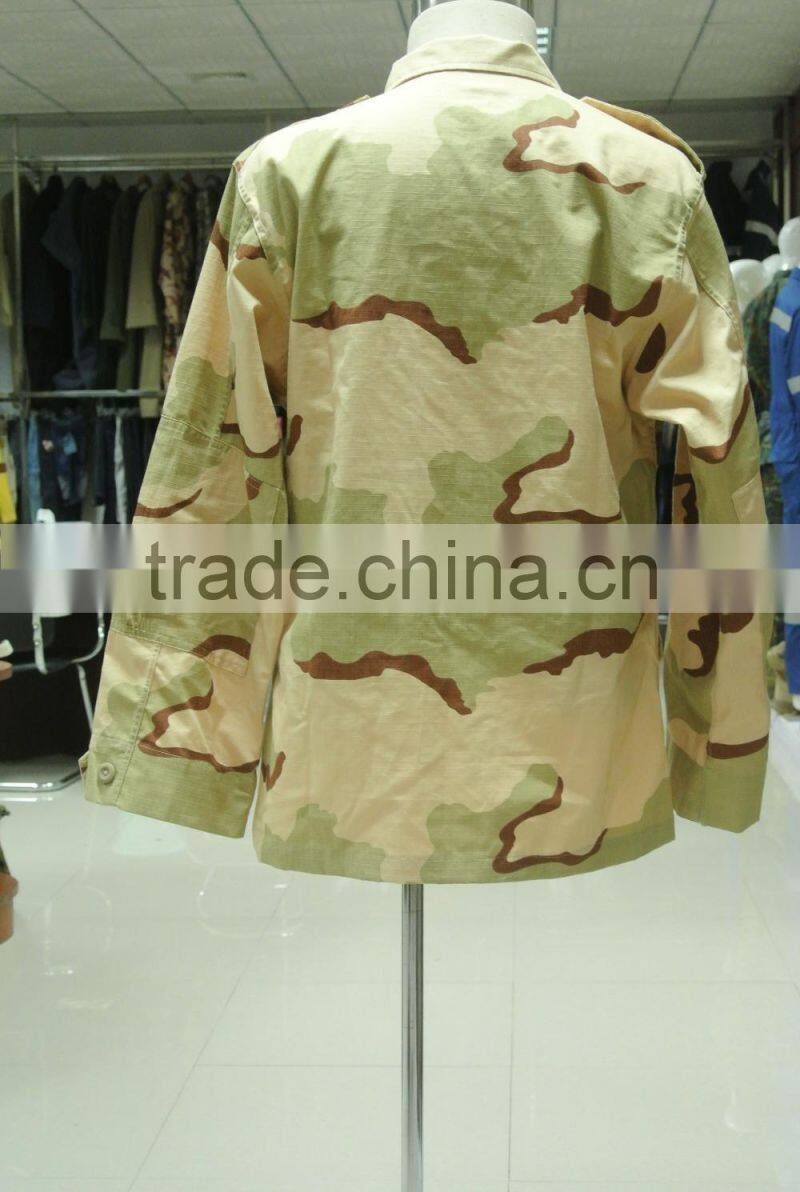 hot sale 60% cotton 40% polyester ripstop yellow tone desert camouflage USA army battle dress uniform