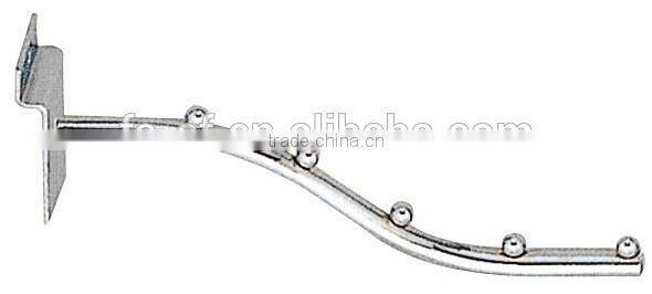K06 Chrome plating metal hooks with nail ,metal wall hanging Slatwall hooks