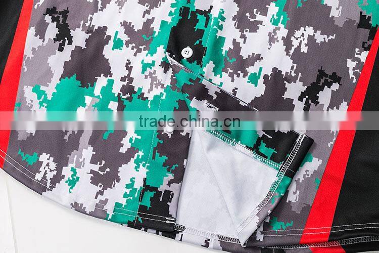 plain white sublimation men's fashion camo baseball jersey