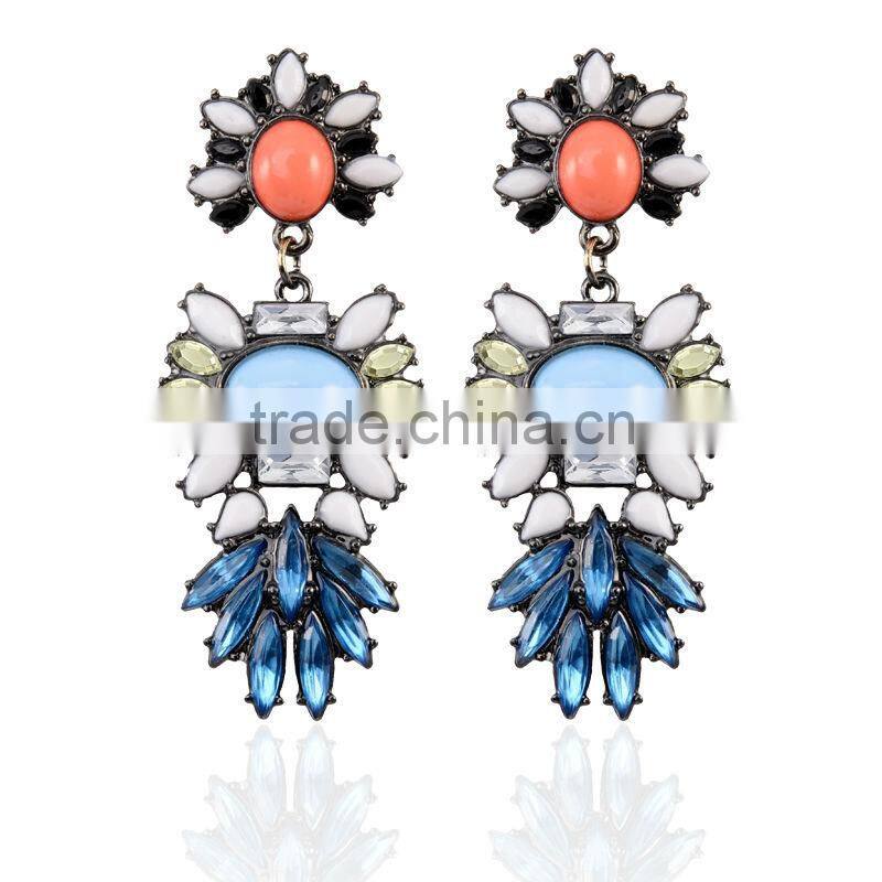 Pretty Steps shamballa gemstone pressed earrings