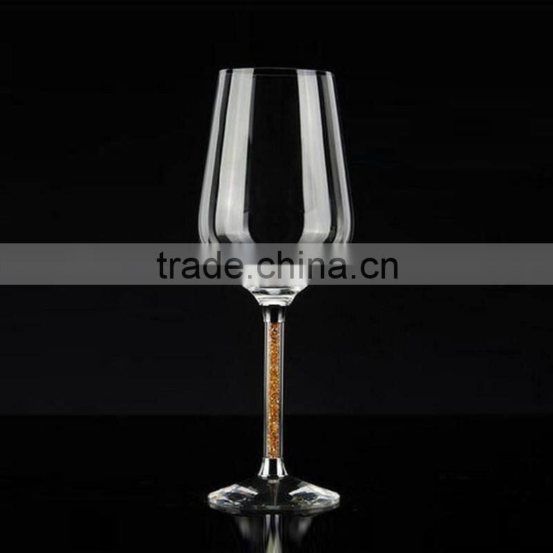 wholesale Crystal Wine Glass with purple diamond stem