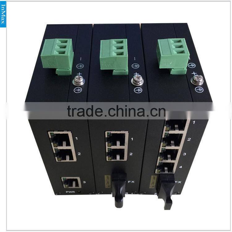 5 Port 1F+4T Industrial Fiber optical switch, fiber optic media converter i305A